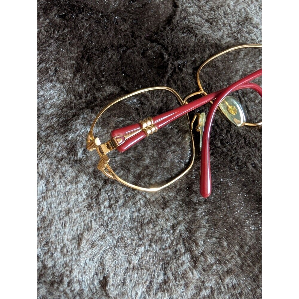 Vintage Christian Dior Eyeglasses Frames Red Butterfly Gold Logo Retro Glasses - Picture 2 of 14